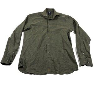 Johnnie-O Top Shelf Mens Green Stripe Long Sleeve Button Crenshaw Shirt Sz M